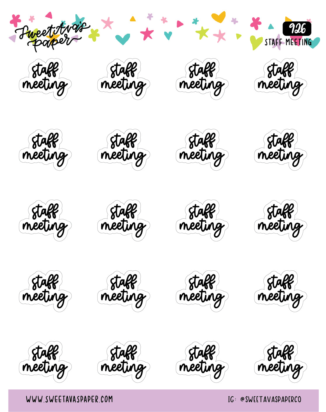 Meeting Planner Stickers