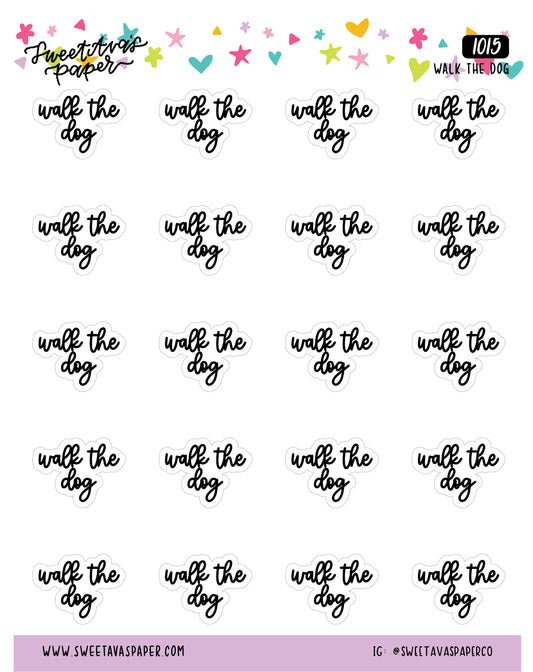 Walk The Dog Planner Stickers - Script / Text - [1015]