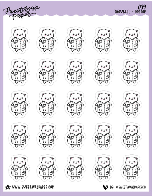 ICON SIZE - Doctor Stickers - Snowball The Cat - [039]