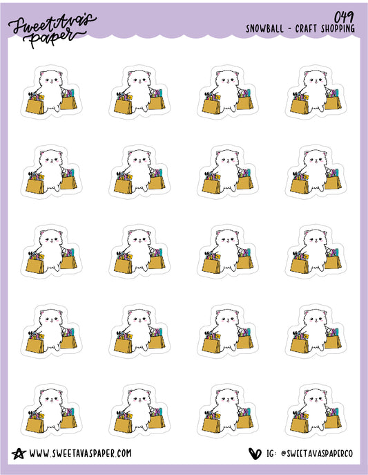 Craft Shopping Stickers - Snowball The Cat - [049]