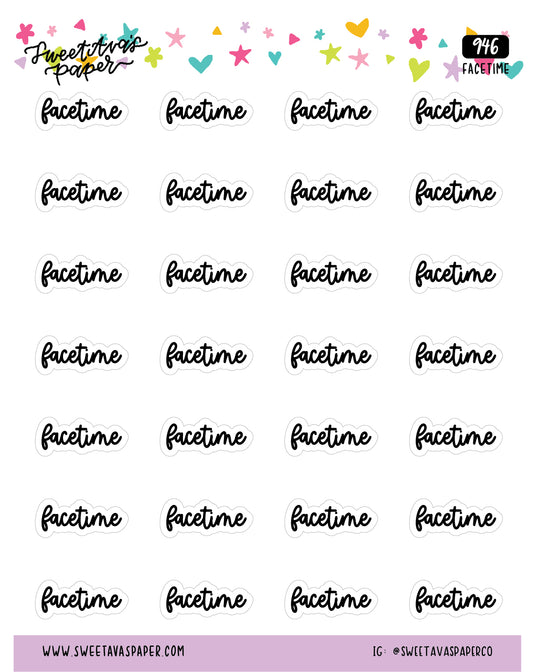 Facetime Planner Stickers - Script / Text - [946]